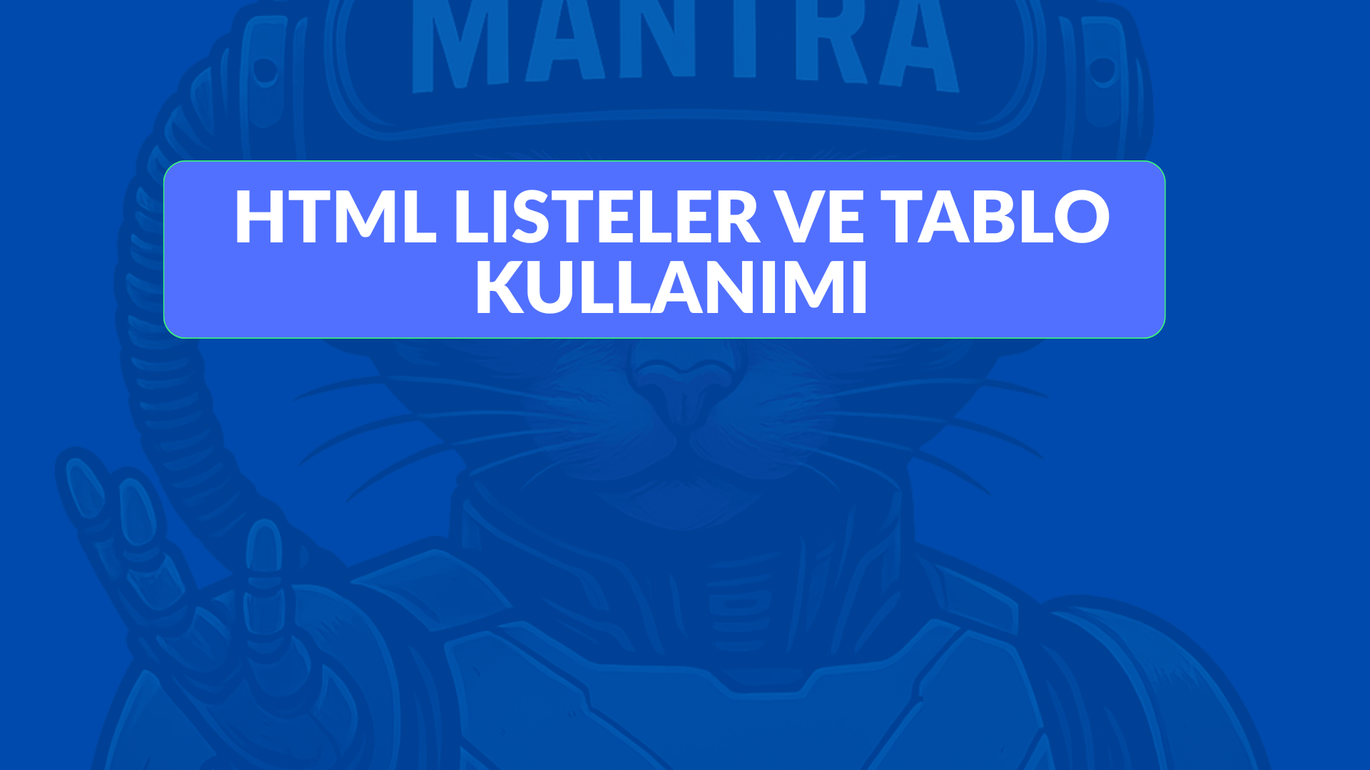 HTML Listeler ve Tablo Kullanımı | 2025 Rehberi